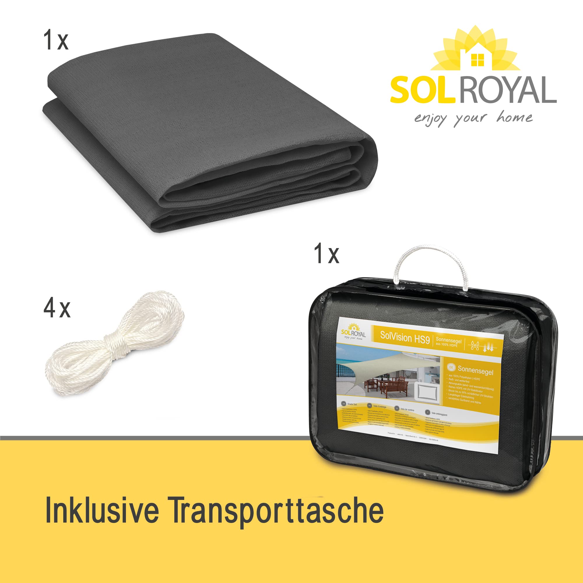 Sol Royal Sonnensegel Wasserdurchlässig HDPE HS9