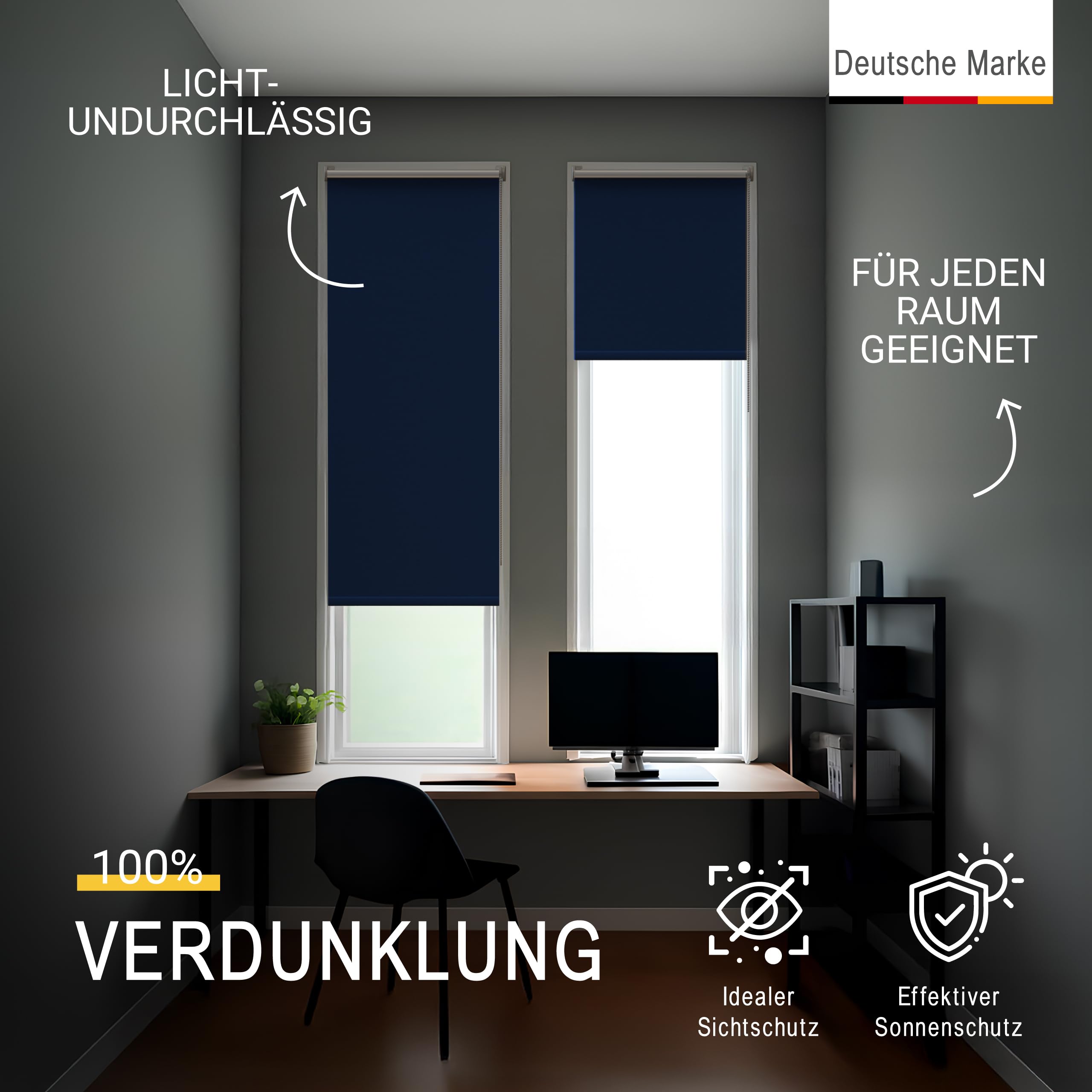 Thermorollo Rollo für Fenster ohne Bohren T42