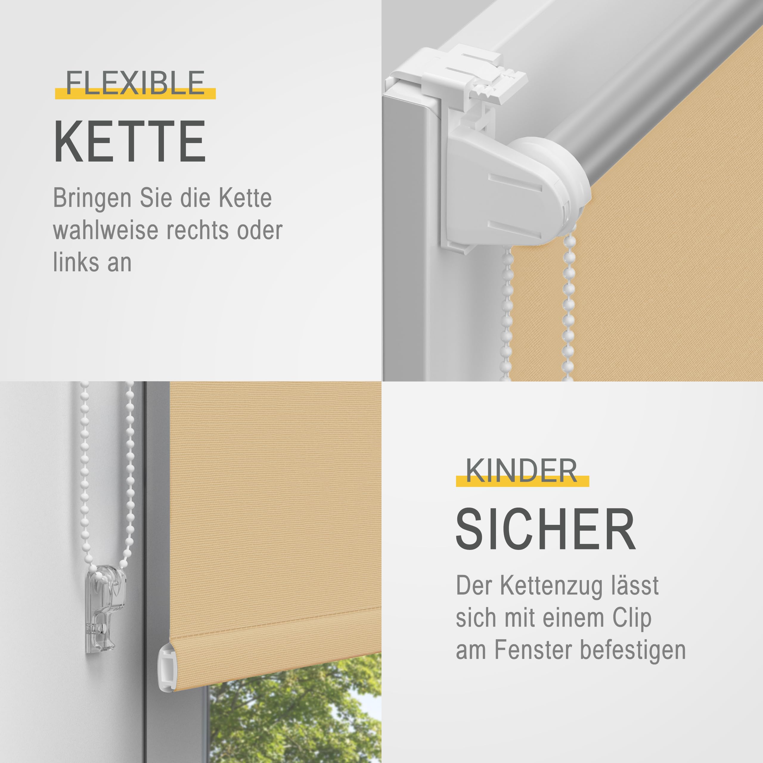 Thermorollo Rollo für Fenster ohne Bohren T42