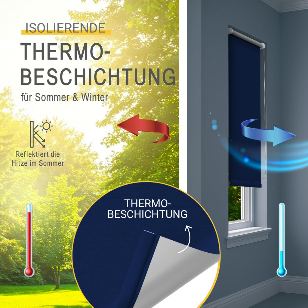 Thermorollo Rollo für Fenster ohne Bohren T42