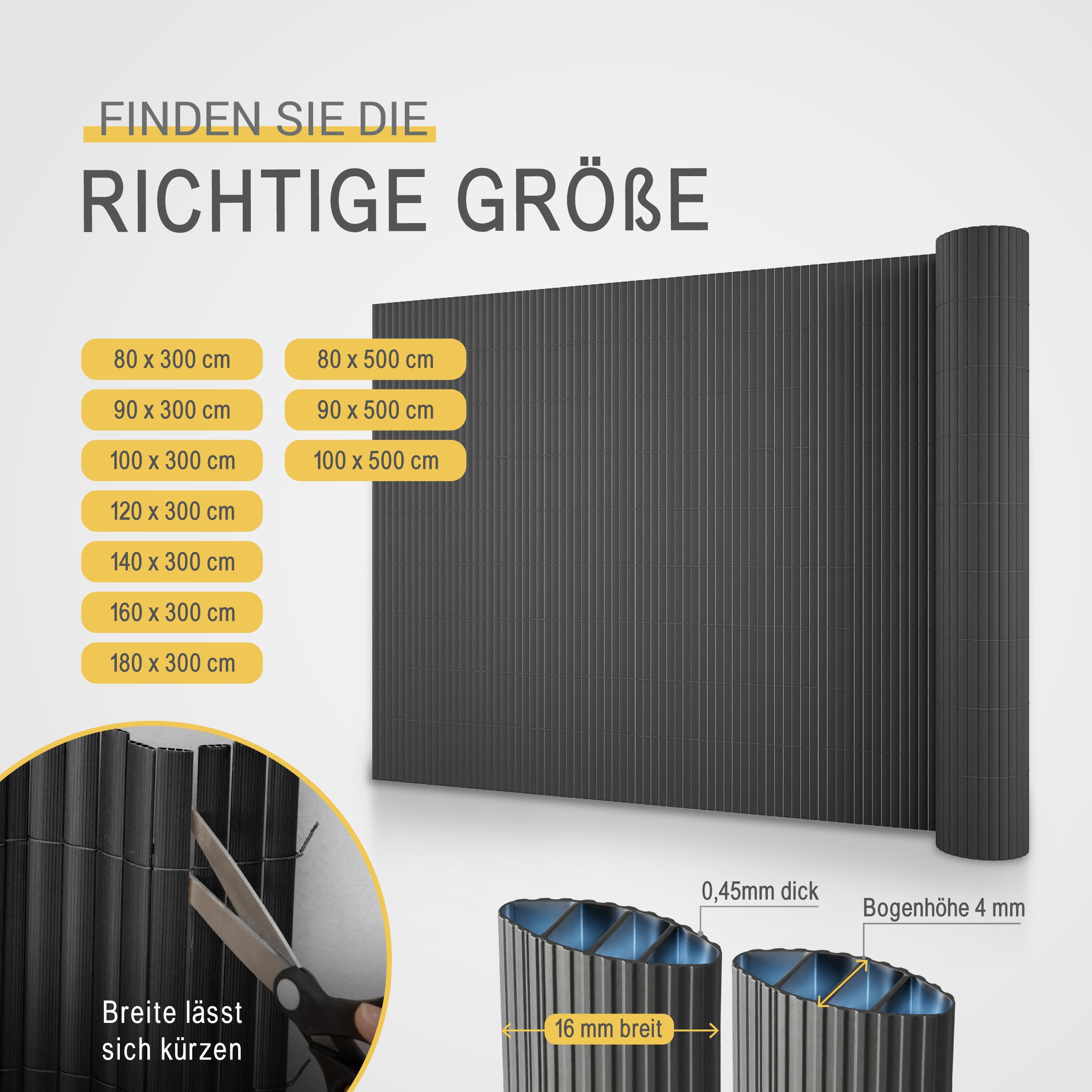 Sol Royal PVC Sichtschutzmatte Wetterfest