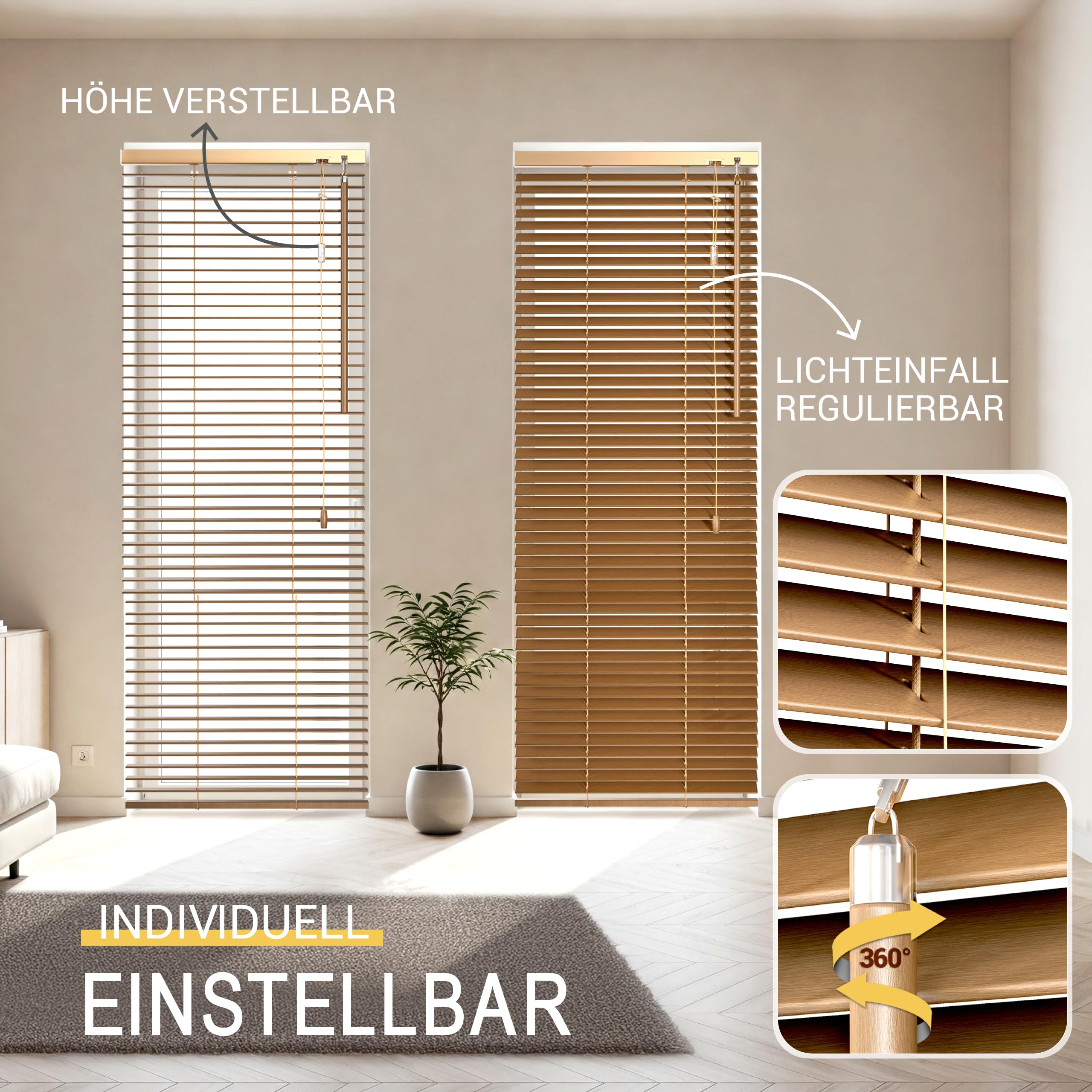 Sol Royal Holzjalousie SolDecor JH3 Jalousie aus Holz