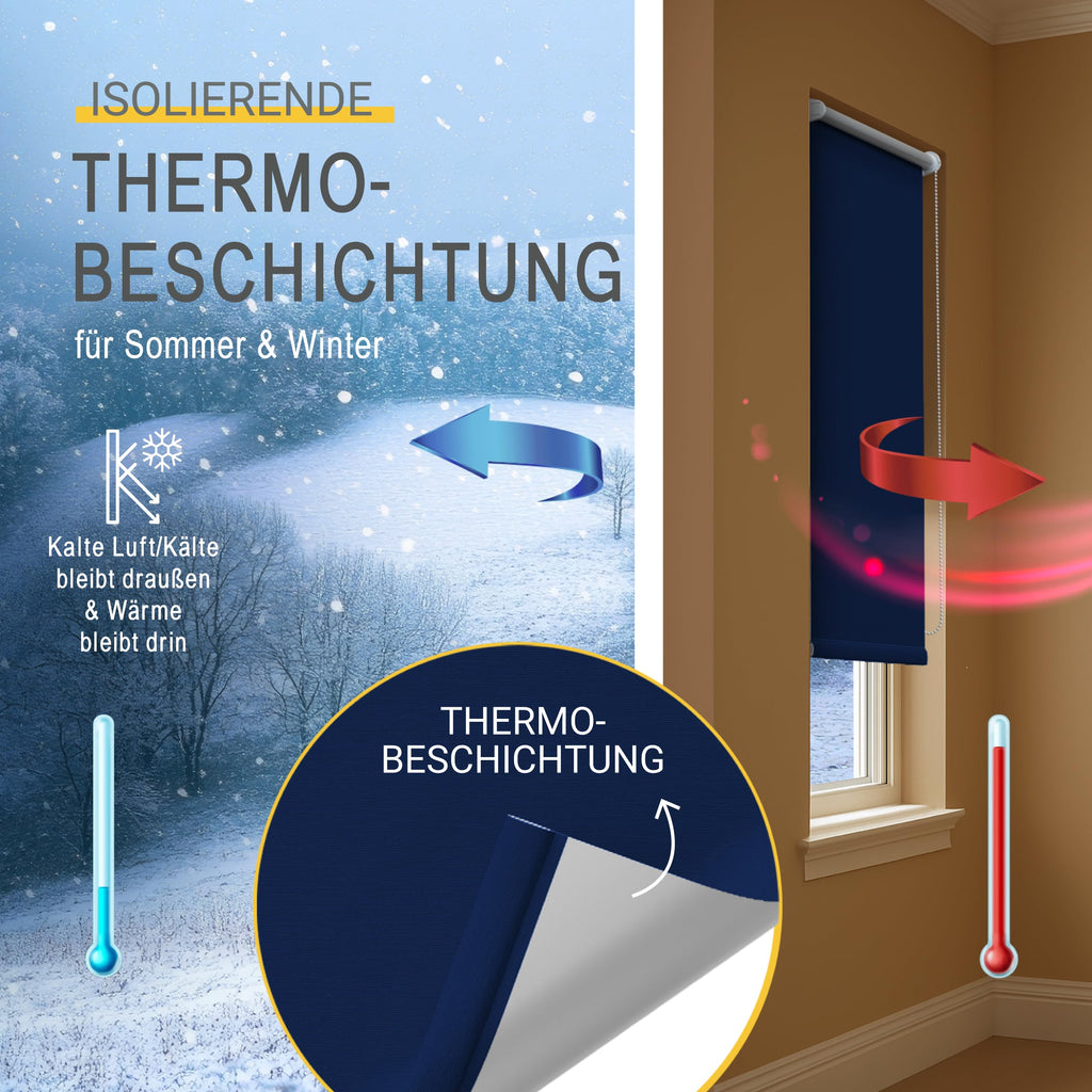Thermorollo Rollo für Fenster ohne Bohren T42